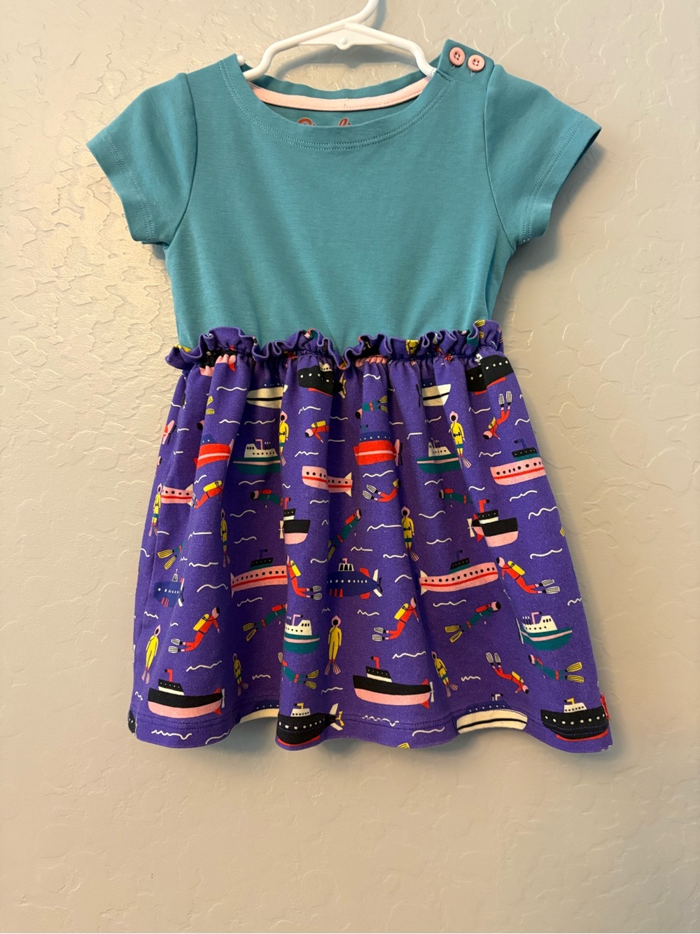 Piccolina blue and purple nautical diver snorkle print dress size 3t